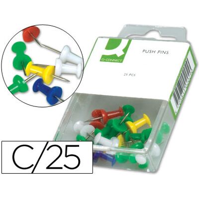 Alfinetes Q-Connect de Sinalizacao de Planos (25 Unidades) Cores Sortidas Alfinetes Q-Connect de Sinalizacao de Planos (25 Unidades) Cores Sortidas
