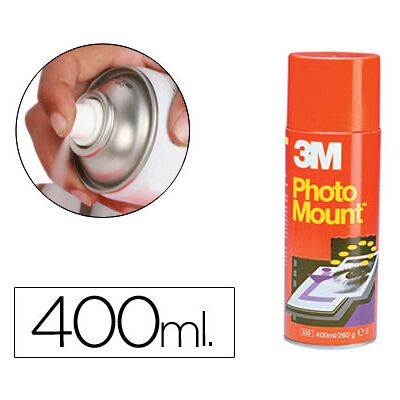 SCOTCH Cola Spray 3M Photo Mount Adesiva Permanente Embalagem de 400 ml SCOTCH Cola Spray 3M Photo Mount Adesiva Permanente Embalagem de 400 ml