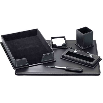 CSP Conjunto de Secretaria em Polipele c/ 6 Pecas Preto CSP Conjunto de Secretaria em Polipele c/ 6 Pecas Preto