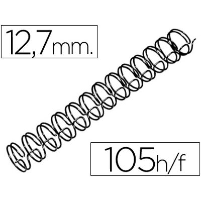Espiral Gbc Preta Modelo Wire 3:1 12,7 mm N.8 c/ Capacidadee p/ 105 Folhas Espiral Gbc Preta Modelo Wire 3:1 12,7 mm N.8 c/ Capacidadee p/ 105 Folhas