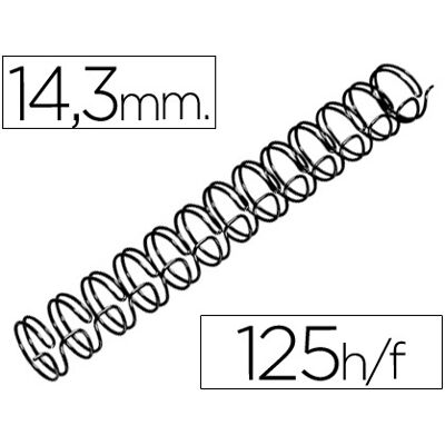 Espiral Gbc Preta Modelo Wire 3:1 14,3 mm N.9 c/ Capacidadee p/ 125 Folhas Espiral Gbc Preta Modelo Wire 3:1 14,3 mm N.9 c/ Capacidadee p/ 125 Folhas