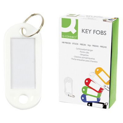 Chaveiro Q-Connect Porta-Etiquetas Branco (100 Unidades) Chaveiro Q-Connect Porta-Etiquetas Branco (100 Unidades)