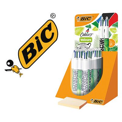 Caneta Bic 4 Cores Velours Expositor de 20 Unidades Sortidas 230X125X149 mm Caneta Bic 4 Cores Velours Expositor de 20 Unidades Sortidas 230X125X149 mm