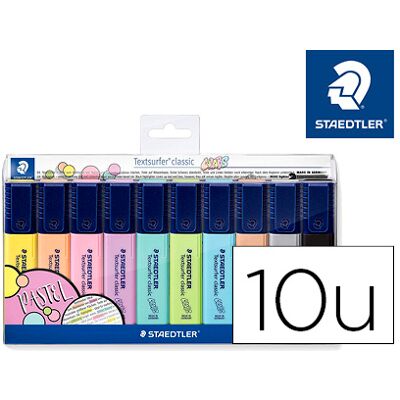 STAEDTLER Marcador Textsurfer Classic 364 Pastel & Vintage Bolsa de 10 Unidades Cores Sortidas STAEDTLER Marcador Textsurfer Classic 364 Pastel & Vintage Bolsa de 10 Unidades Cores Sortidas