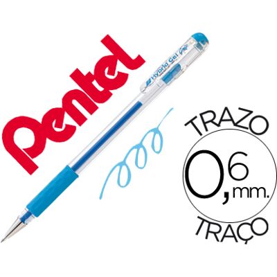 Roller Pentel K116 Gel Grip Azul Claro Roller Pentel K116 Gel Grip Azul Claro