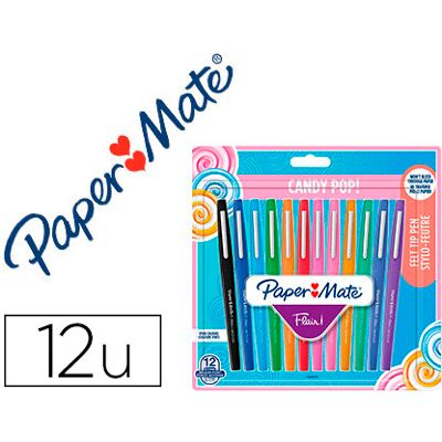 Marcador Papermate Flair Original Ponta Feltro Candy Pop Blister de 12 Unidades Cores Sortidas Marcador Papermate Flair Original Ponta Feltro Candy Pop Blister de 12 Unidades Cores Sortidas