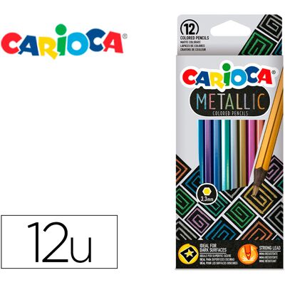 Lapis De Cor Carioca Metallic Hexagonal Mina 3,3 Mm Caixa De 12 Cores Sortidas - CARIOCA Lapis De Cor Carioca Metallic Hexagonal Mina 3,3 Mm Caixa De 12 Cores Sortidas - CARIOCA
