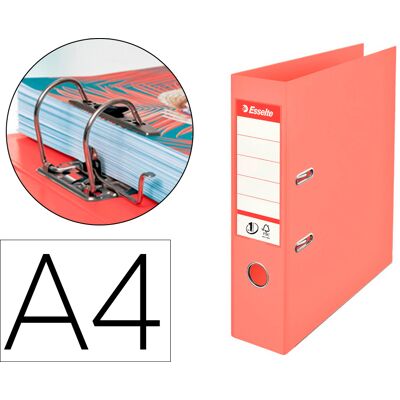 Pasta De Arquivo De Alavanca Cor Breeze Cartao Forrado Pvc Din A4 Lombada 75 Mm Cor Coral - ESSELTE Pasta De Arquivo De Alavanca Cor Breeze Cartao Forrado Pvc Din A4 Lombada 75 Mm Cor Coral - ESSELTE