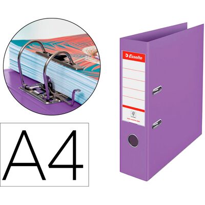 Pasta De Arquivo De Alavanca Cor Breeze Cartao Forrado Pvc Din A4 Lombada 75 Mm Cor Malva - ESSELTE Pasta De Arquivo De Alavanca Cor Breeze Cartao Forrado Pvc Din A4 Lombada 75 Mm Cor Malva - ESSELTE