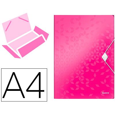 Pasta Leitz Wow Com Elasticos Abas Polipropileno Din A4 Fucsia - LEITZ Pasta Leitz Wow Com Elasticos Abas Polipropileno Din A4 Fucsia - LEITZ