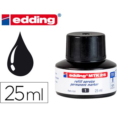Tinta Marcador Edding Mtk-25 Com Sistema Capilar Cor Preto Frasco De 25 Ml - EDDING Tinta Marcador Edding Mtk-25 Com Sistema Capilar Cor Preto Frasco De 25 Ml - EDDING