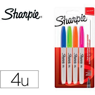 Marcador Sharpie Permanente Fino Ponta 1 Mm Blister 4 Unidades Cores Fantasia Sortidas - SHARPIE Marcador Sharpie Permanente Fino Ponta 1 Mm Blister 4 Unidades Cores Fantasia Sortidas - SHARPIE