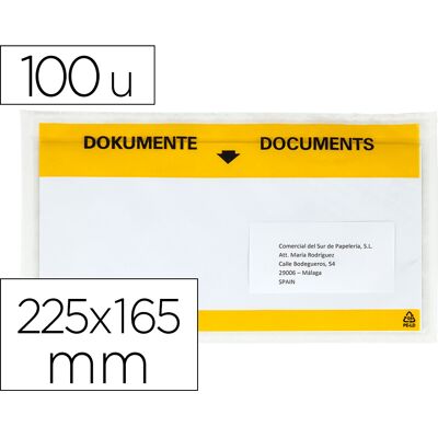 Envelope Autoadesivo Porta Documentos Multilingue 225x165mm Pack 100 Unidades - Q-CONNECT Envelope Autoadesivo Porta Documentos Multilingue 225x165mm Pack 100 Unidades - Q-CONNECT