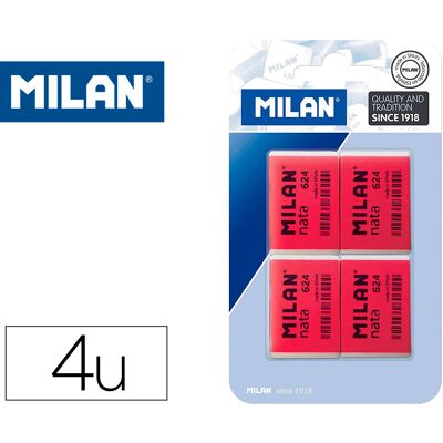 Borracha Milan Nata 624 Blister De 4 Unidades - MILAN Borracha Milan Nata 624 Blister De 4 Unidades - MILAN