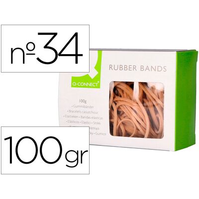 Elasticos Q-Connect 100 Gr 100X3 Mm Numero 10 - Q-CONNECT Elasticos Q-Connect 100 Gr 100X3 Mm Numero 10 - Q-CONNECT
