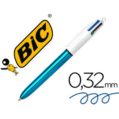 Esferografica Bic Quatro Cores Shine Azul Ponta De 1 Mm - BIC Esferografica Bic Quatro Cores Shine Azul Ponta De 1 Mm - BIC