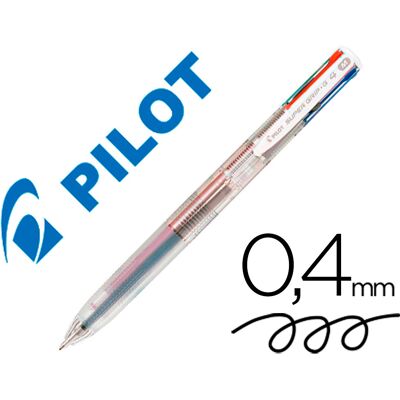 Esferografica Pilot Supergrip G 4 Cores Retratil Tinta Base De Oleo Corpo Cor Transparente - PILOT Esferografica Pilot Supergrip G 4 Cores Retratil Tinta Base De Oleo Corpo Cor Transparente - PILOT