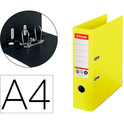 Pasta De Arquivo De Alavanca N1 Din A4 Cartao Forrado Lombada 75Mm Amarelo Vivo - ESSELTE Pasta De Arquivo De Alavanca N1 Din A4 Cartao Forrado Lombada 75Mm Amarelo Vivo - ESSELTE