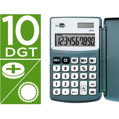 Calculadora De Bolso Xf15 10 Digitos Com Capa Solar E Pilhas Cor Cinza 123X75X12 Mm Calculadora De Bolso Xf15 10 Digitos Com Capa Solar E Pilhas Cor Cinza 123X75X12 Mm