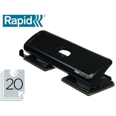 Furador Rapid Fashion Fc20/4 Metalico Cor Preta 4 Puncoes Capacidade 20 Folhas - RAPID Furador Rapid Fashion Fc20/4 Metalico Cor Preta 4 Puncoes Capacidade 20 Folhas - RAPID