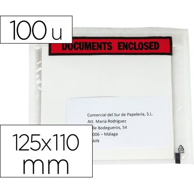 Envelope Autoadesivo Porta Documentos Multilingue 125X110 Mm Pack De 100 Unidades - Q-CONNECT Envelope Autoadesivo Porta Documentos Multilingue 125X110 Mm Pack De 100 Unidades - Q-CONNECT