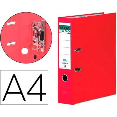 Pasta De Arquivo De Alavanca Chic Cartao Forrado Pvc Com Rado Din A4 Lombada 80 Mm Vermelho - ELBA Pasta De Arquivo De Alavanca Chic Cartao Forrado Pvc Com Rado Din A4 Lombada 80 Mm Vermelho - ELBA