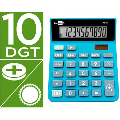 Calculadora De Secretaria Xf21 10 Digitos Solar E Pilhas Cor Azul 127X105X24 Mm Calculadora De Secretaria Xf21 10 Digitos Solar E Pilhas Cor Azul 127X105X24 Mm