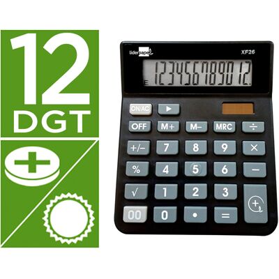 Calculadora De Secretaria Xf26 12 Digitos Solar E Pilhas 127X105X24 Mm Cor Preto Calculadora De Secretaria Xf26 12 Digitos Solar E Pilhas 127X105X24 Mm Cor Preto