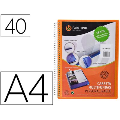 Capa Catalogo CArquivo Archivex Polipropileno Canguro Com Espiral 40 Bolsas Fecho Elastico Din A4 La Capa Catalogo CArquivo Archivex Polipropileno Canguro Com Espiral 40 Bolsas Fecho Elastico Din A4 La