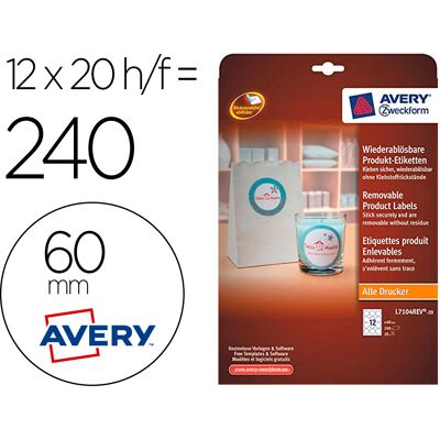 Etiqueta Adesiva Avery Branca Redonda Removivel Para Impressora Laser Injeção De Tinta E Fotocopiado Etiqueta Adesiva Avery Branca Redonda Removivel Para Impressora Laser Injeção De Tinta E Fotocopiado