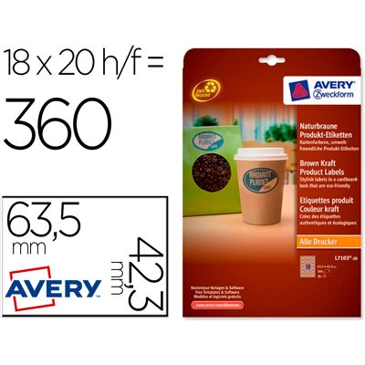 Etiqueta Adesiva Avery Kraft Efeito Cartao Oval 63,5X42,3Mm Removivel Para Laser E Tinteiro - AVERY Etiqueta Adesiva Avery Kraft Efeito Cartao Oval 63,5X42,3Mm Removivel Para Laser E Tinteiro - AVERY