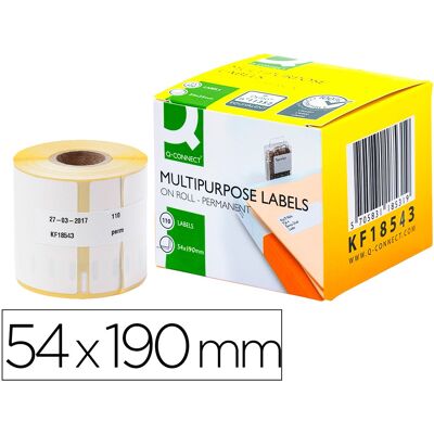 Q-CONNECT Etiqueta Adesiva 54x190mm (110 Etiquetas) - Q-CONECT Q-CONNECT Etiqueta Adesiva 54x190mm (110 Etiquetas) - Q-CONECT