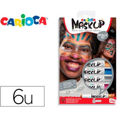 Barra De Maquilhagem Carioca Mask Up Metallic Caixa De 6 Cores Sortidas - CARIOCA Barra De Maquilhagem Carioca Mask Up Metallic Caixa De 6 Cores Sortidas - CARIOCA