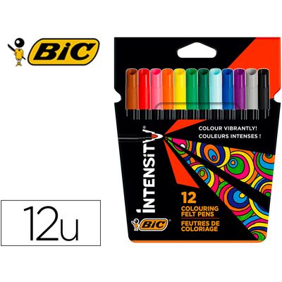 Marcador Intensity Estojo De 12 Cores Sortidas - BIC Marcador Intensity Estojo De 12 Cores Sortidas - BIC