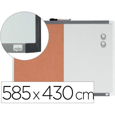 Quadro Branco Magnetico Com Tabuleiro De Cortiça - NOBO Quadro Branco Magnetico Com Tabuleiro De Cortiça - NOBO