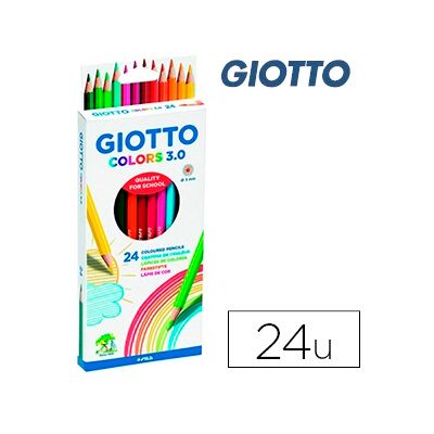 Lápis de Cores Giotto Colors 3.0 Caixa Cartão de 24 Lápis Cores Sortidas Lápis de Cores Giotto Colors 3.0 Caixa Cartão de 24 Lápis Cores Sortidas