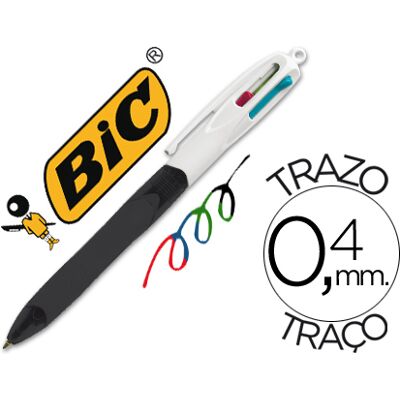 Caneta Bic Quatro Cores c/ Grip Core Preto Ponta 1,3 mm Caneta Bic Quatro Cores c/ Grip Core Preto Ponta 1,3 mm