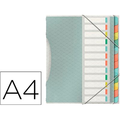 Capa Esselte Clasificadora Colour Ice Polipropileno Din A4 Cor Transparente 12 Separadores Cores Capa Esselte Clasificadora Colour Ice Polipropileno Din A4 Cor Transparente 12 Separadores Cores