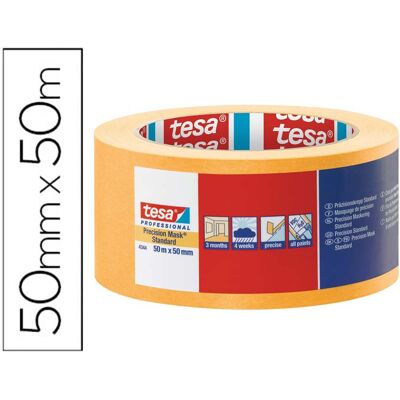 Fita Adesiva Máscara de Precisão 50mm x 50mts (Amarelo) - TESA Fita Adesiva Máscara de Precisão 50mm x 50mts (Amarelo) - TESA