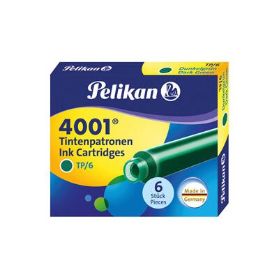 Cartucho Pelikan 4001 Tp/6 Verde Escuro Caixa de 6 Unidades Cartucho Pelikan 4001 Tp/6 Verde Escuro Caixa de 6 Unidades