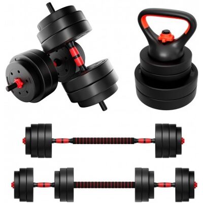 Conjunto de Halteres "Lion 20" 20Kg (Vermelho/Preto) - ATHLER Conjunto de Halteres "Lion 20" 20Kg (Vermelho/Preto) - ATHLER