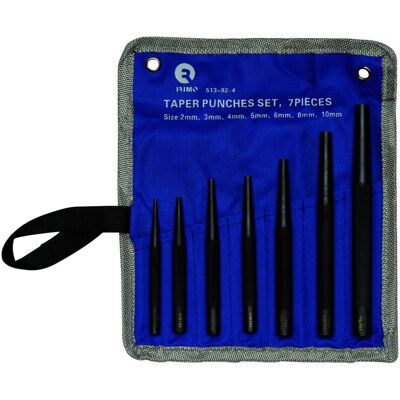 Conjunto de punções de pino cónicos, 7 Pcs 2-3-4-5-6-8-10 mm Irimo 513-92-4 Conjunto de punções de pino cónicos, 7 Pcs 2-3-4-5-6-8-10 mm Irimo 513-92-4
