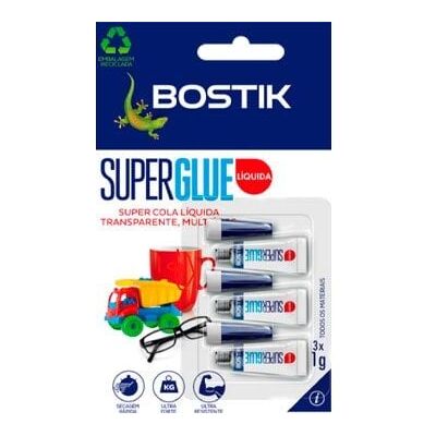 Super Cola LIQ 3x1G Cianocrilato Superglue 3un Bostik Super Cola LIQ 3x1G Cianocrilato Superglue 3un Bostik