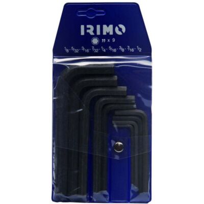 Conjunto de chaves sextavadas longas com acabamento preto em polegadas 9 pcs Irimo 046051 Conjunto de chaves sextavadas longas com acabamento preto em polegadas 9 pcs Irimo 046051