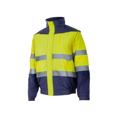 Blusão Acolchoado Bicolor de Alta Visibilidade Velilla 161-Azul Navy/Amarelo-XXL Blusão Acolchoado Bicolor de Alta Visibilidade Velilla 161-Azul Navy/Amarelo-XXL