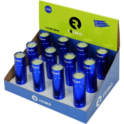 Lanterna de alumínio cob 100 lúmens Expositor x 12 Irimo L-ALUM-12DISP Lanterna de alumínio cob 100 lúmens Expositor x 12 Irimo L-ALUM-12DISP