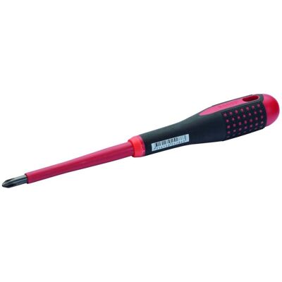 Chave de parafusos Phillips isolada ERGO™ VDE com pega de 3 componentes PH0 x 20 mm x 75 mm Bahco BE-8611S Chave de parafusos Phillips isolada ERGO™ VDE com pega de 3 componentes PH0 x 20 mm x 75 mm Bahco BE-8611S