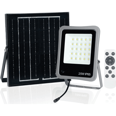 Ayerbe Refletor Solar 25W - IP65/IP67 - Controle Remoto Ayerbe Refletor Solar 25W - IP65/IP67 - Controle Remoto