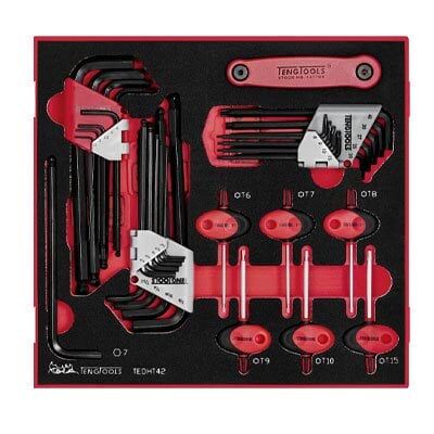 Jogo de Chaves Hexagonais e Tx 42 Pcs Teng Tools TEDHT42 Jogo de Chaves Hexagonais e Tx 42 Pcs Teng Tools TEDHT42
