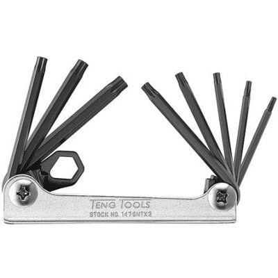 Jogo de Chaves Allen Dobráveis TX CR-MO 8Pcs Teng Tools 1476NTX2 Jogo de Chaves Allen Dobráveis TX CR-MO 8Pcs Teng Tools 1476NTX2
